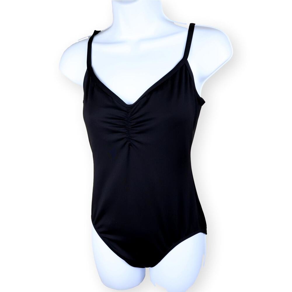 Motionwear Women Black Classic Spaghetti Strap Sleeveless Dance Leotard XL
